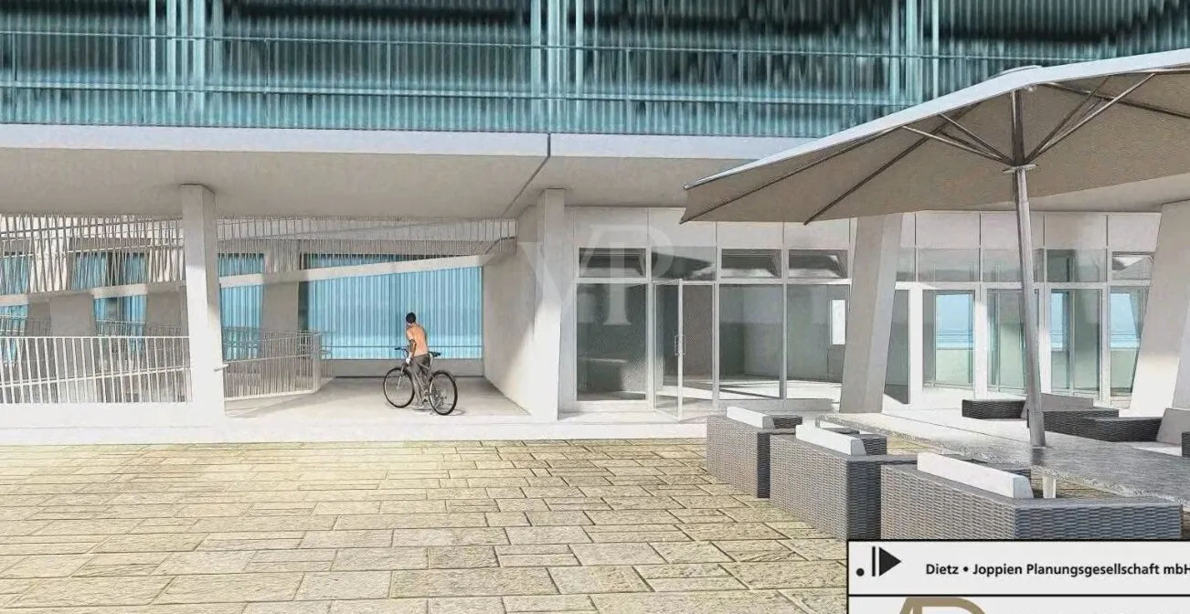 Architektenvisualisierung Gastronomieeinheit Außenansicht