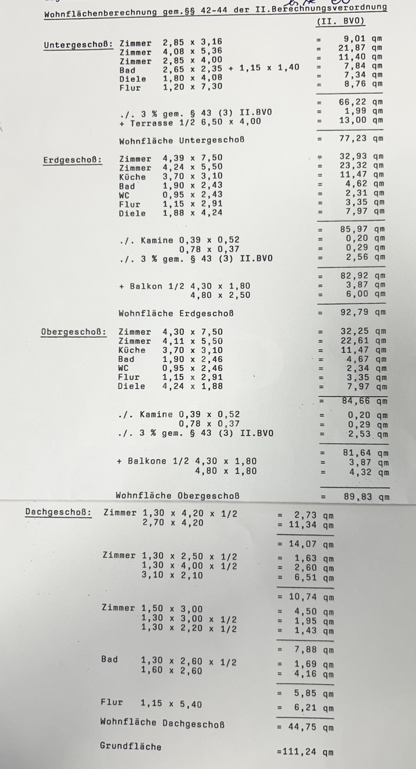 Wohnflächenberechnung