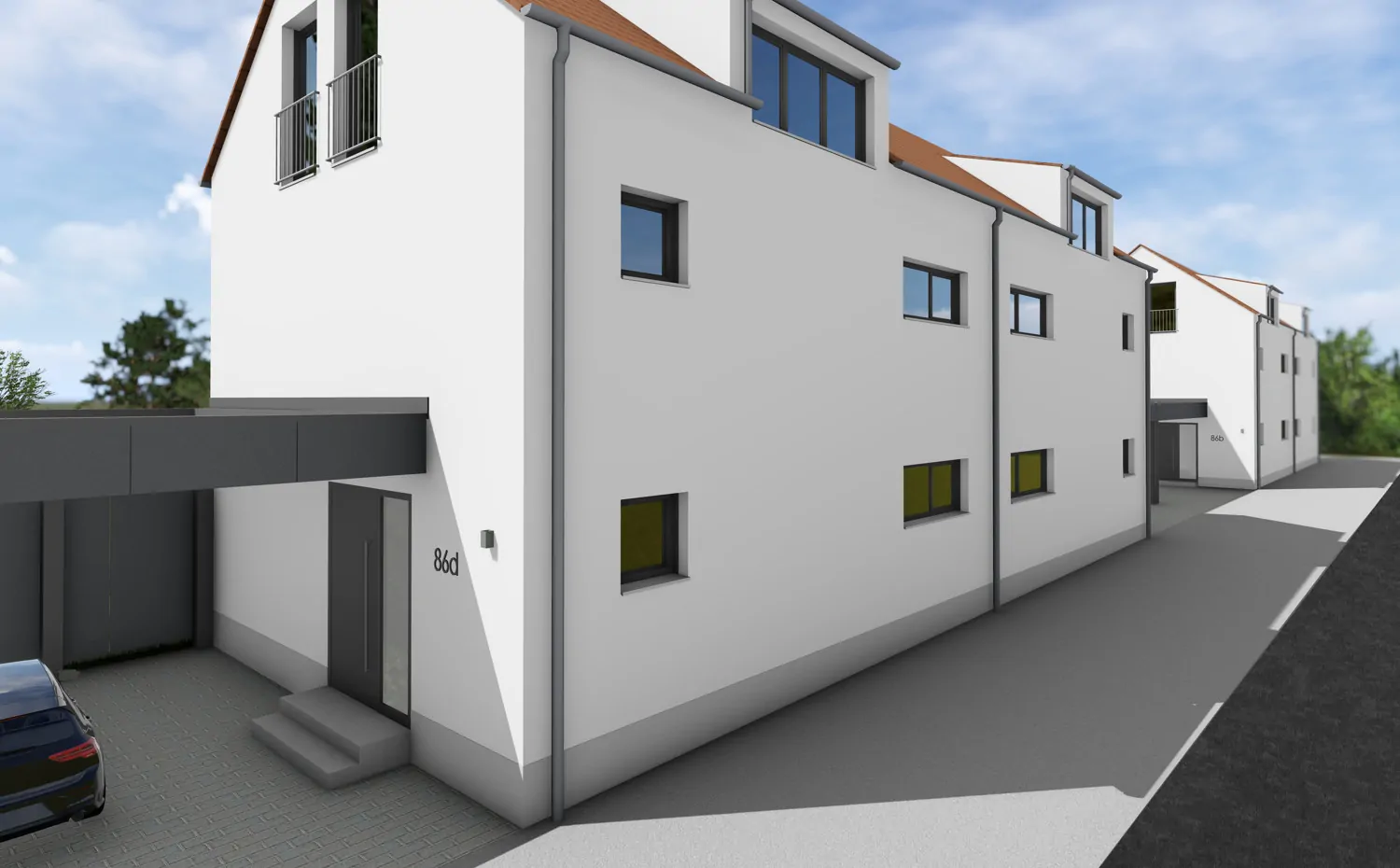 Grundstück inklusive Bauprojekt einer Doppelhauhälfte