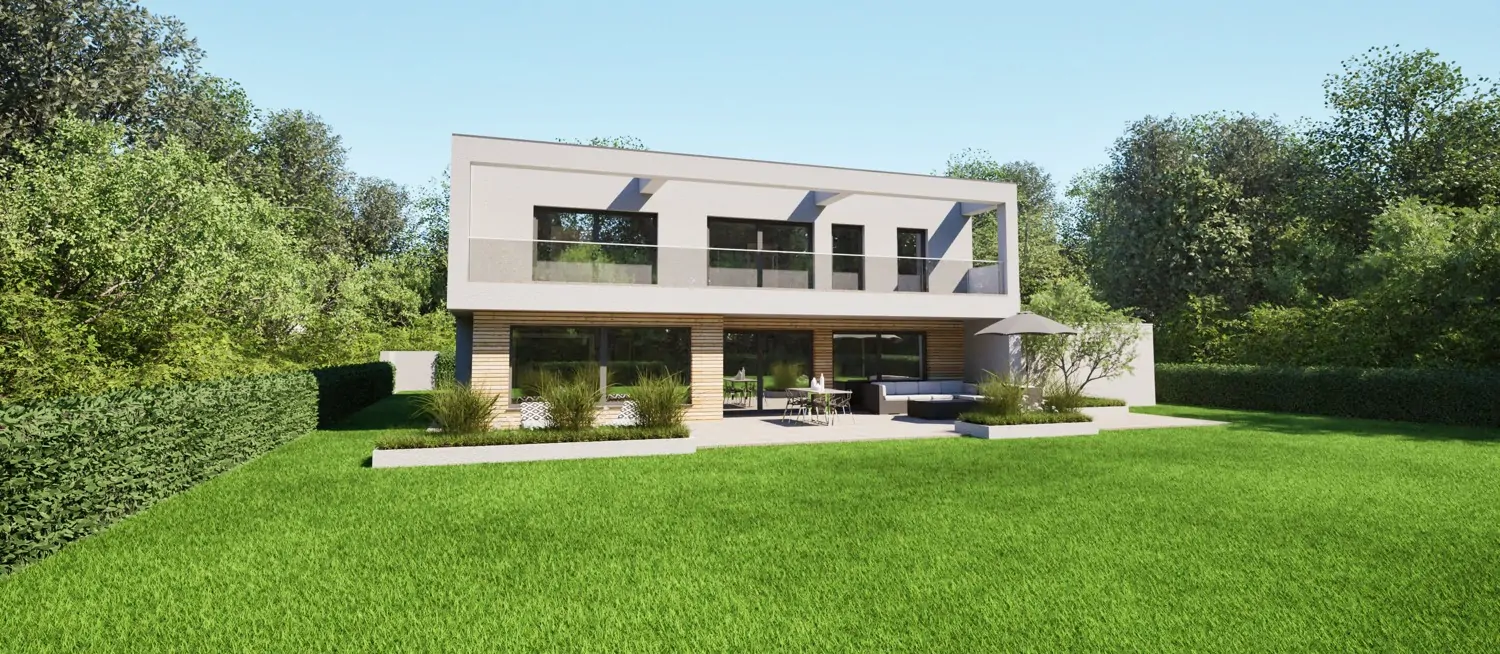 Visualisierung Villa Rückansicht