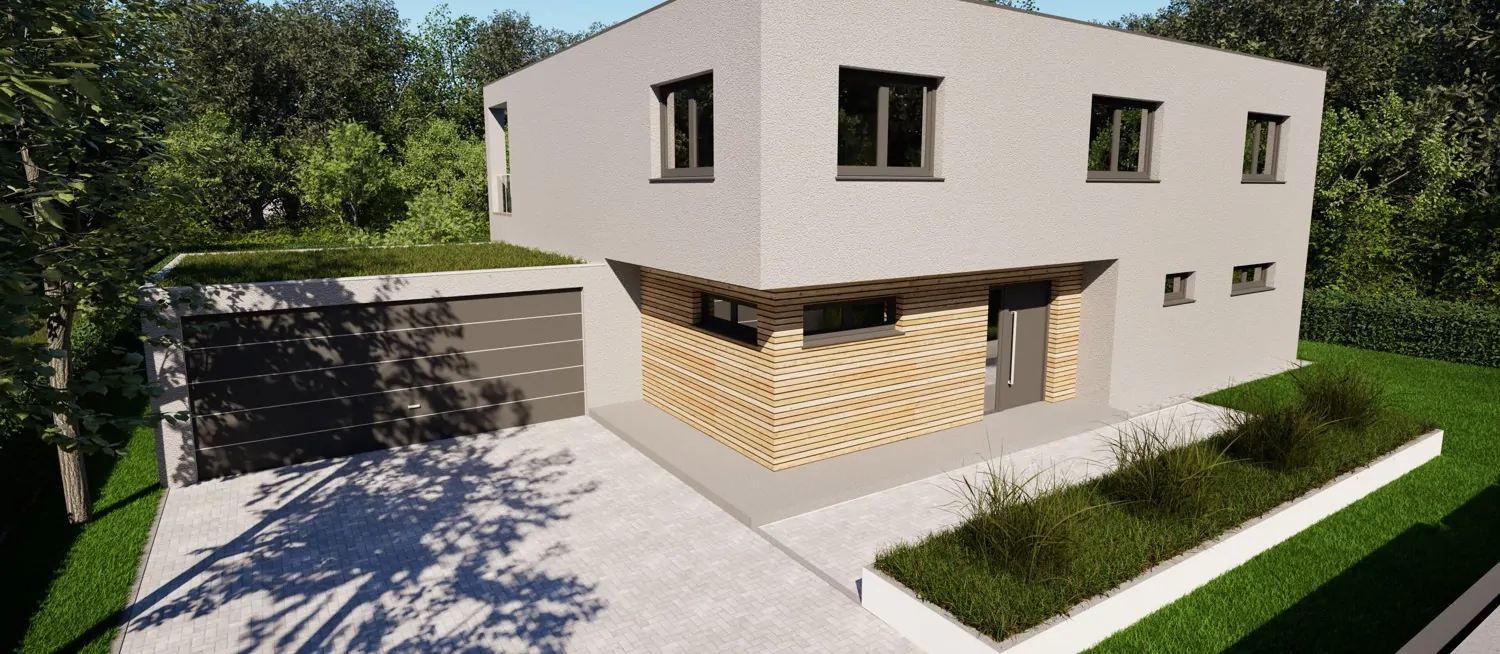 Visualisierung Villa Frontansicht