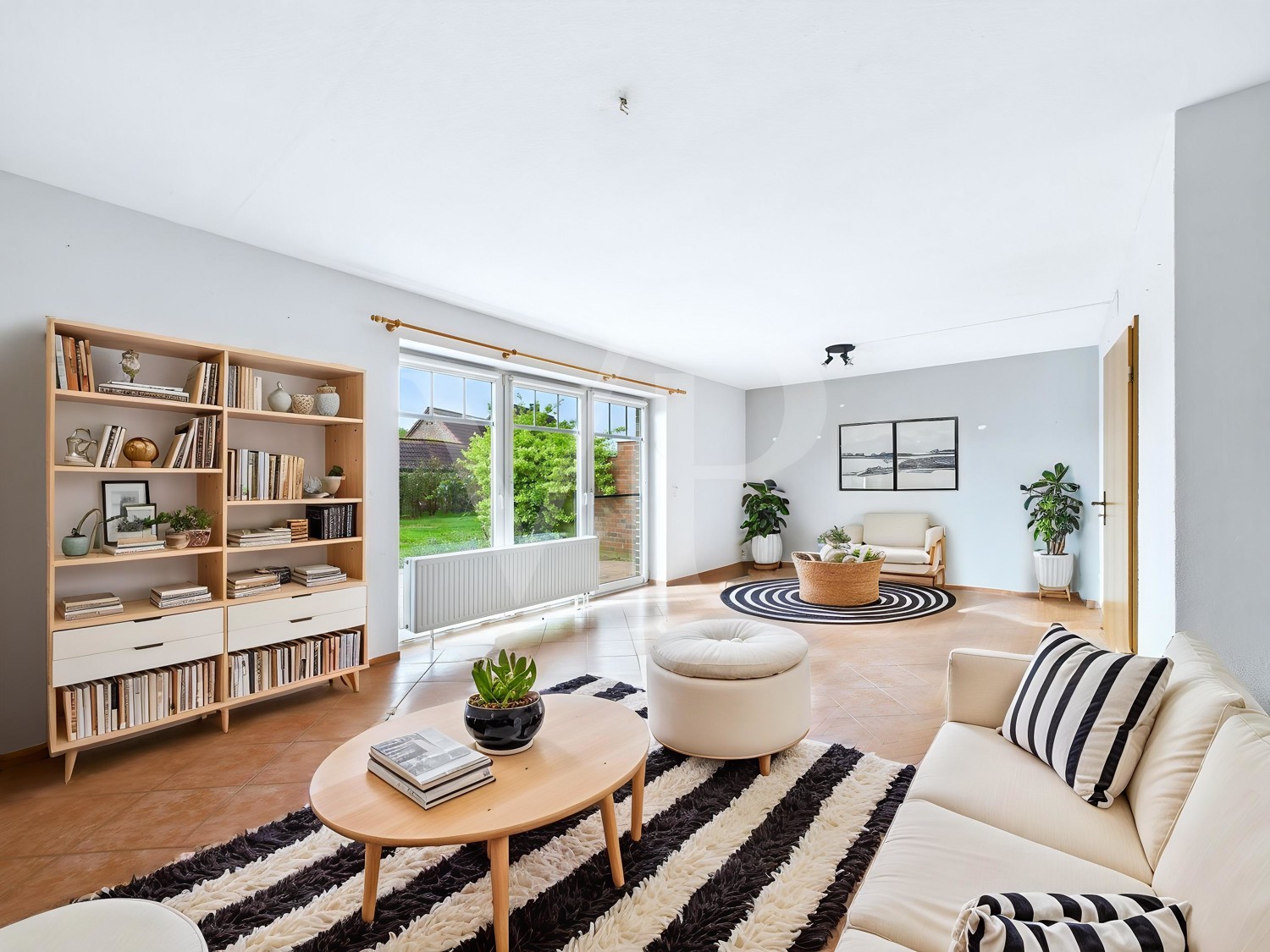 Wohnzimmer mit KI Homestaging