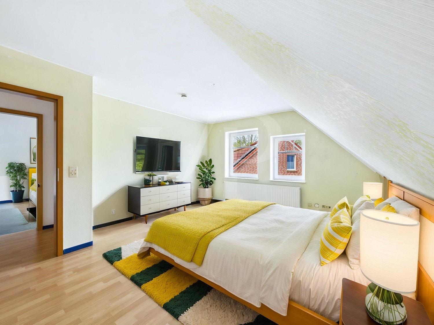 Schlafzimmer mit KI Homestaging