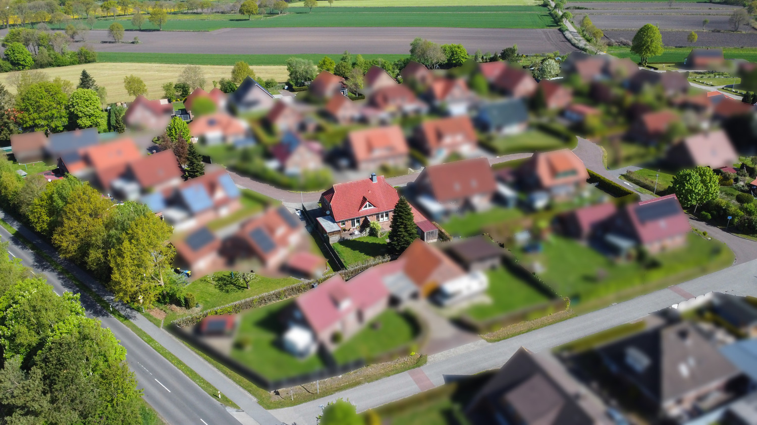 Luftbild der Siedlung