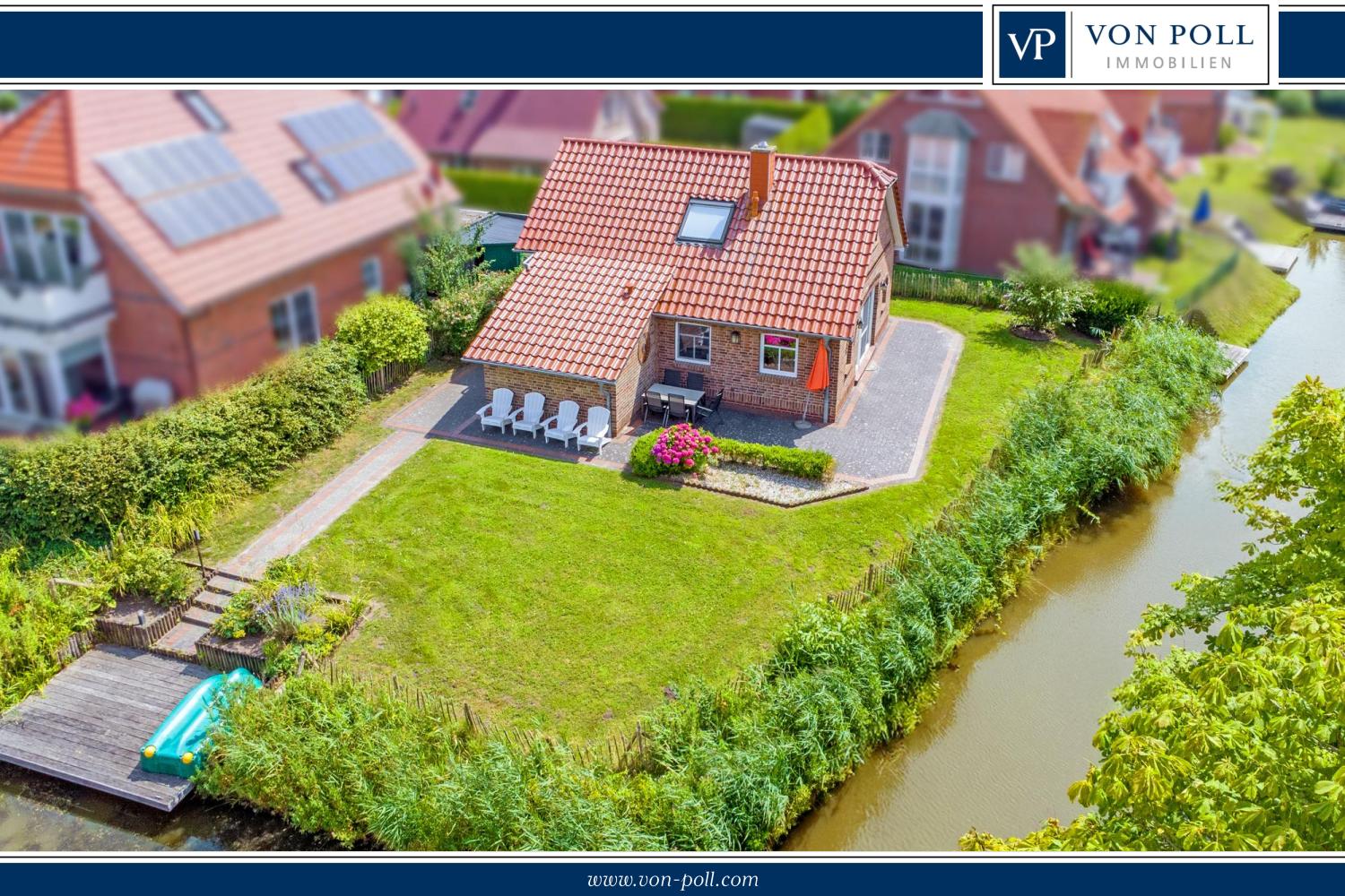 Greetsieler Rarität! Von Wasser umgebenes Ferienhaus in gefragter Lage