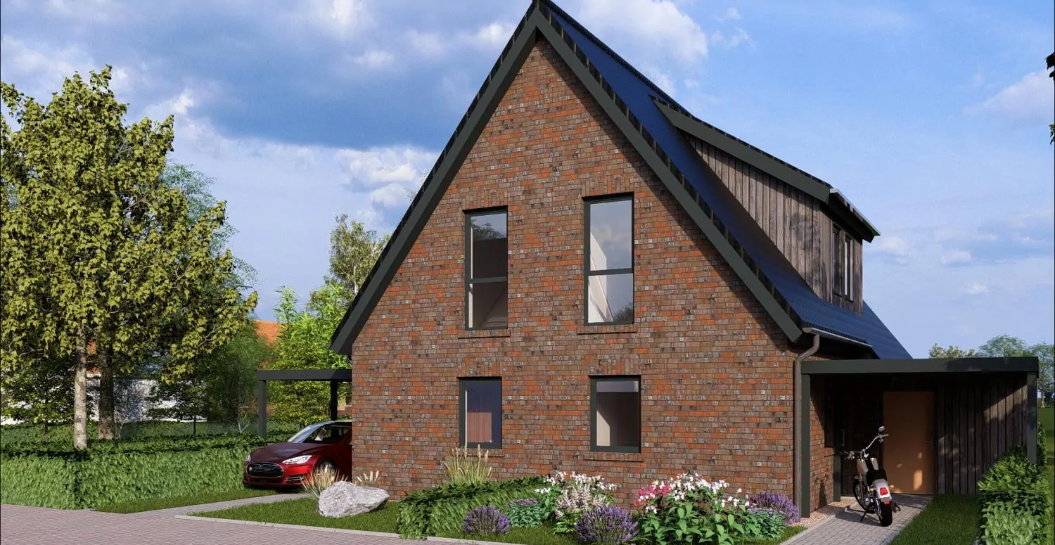 Moderne Neubau-Doppelhaushälfte mit Luft-Wärme-Pumpe in begehrter Lage von Dornum